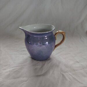 Vintage Lustrerware 2 Tone Glazed Iridescent Metallic 2 Tone Creamer - Japan